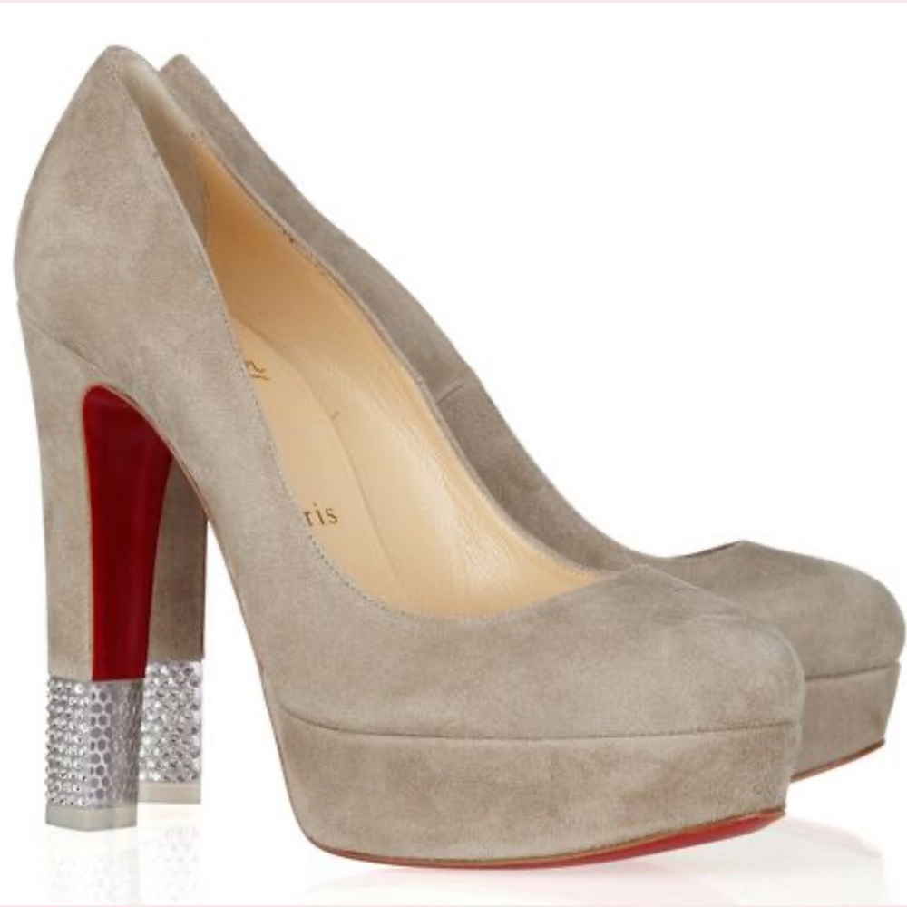Christian Louboutin Filter 140 crystal-embellished suede pumps